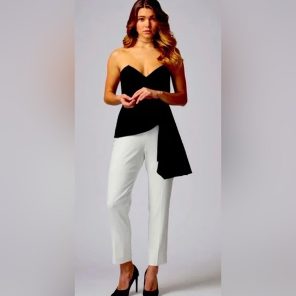 NWT Jay Godfrey cocktail jumpsuit. Black and white side 4.